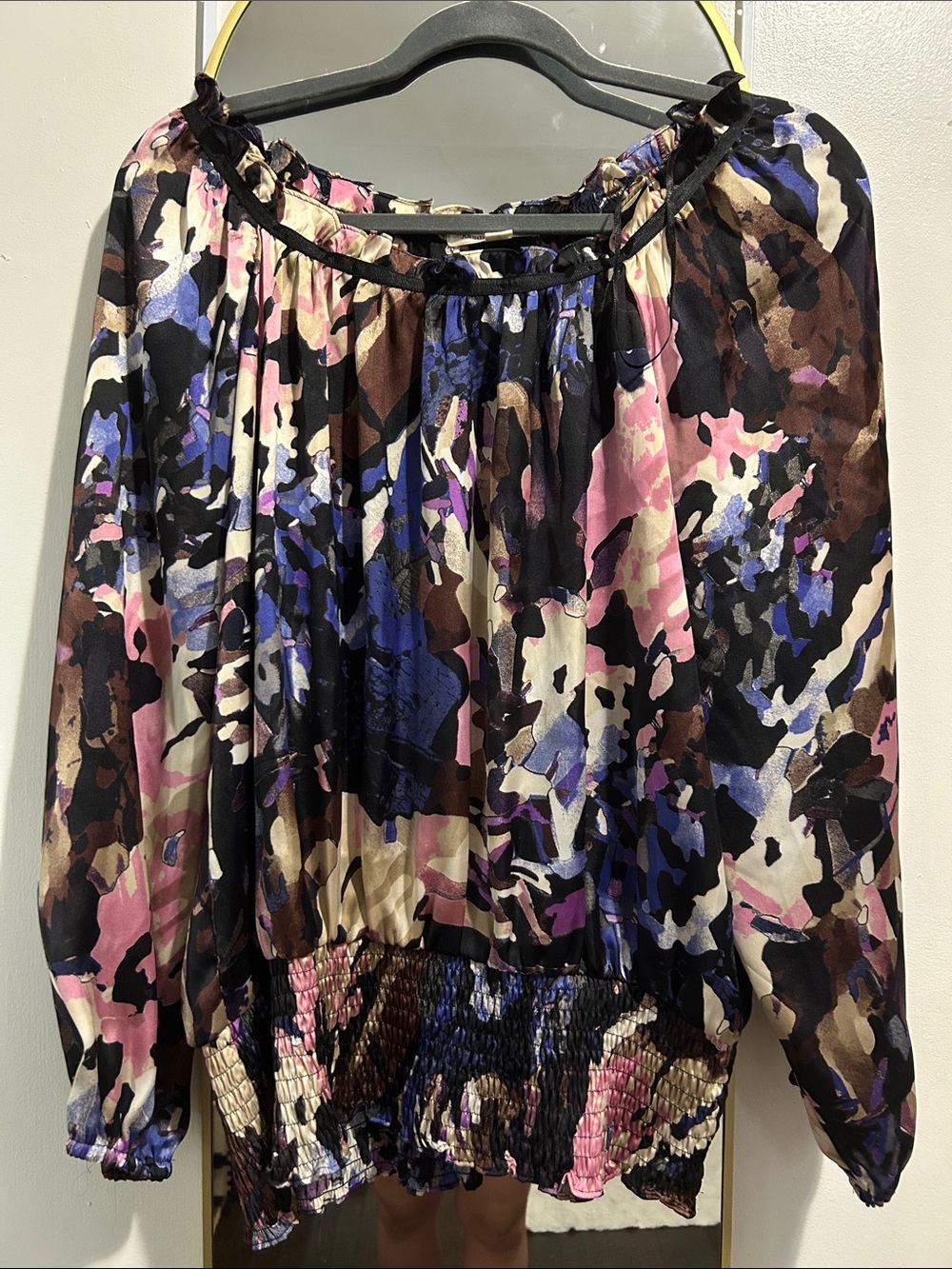 Watercolor Satin Blouse